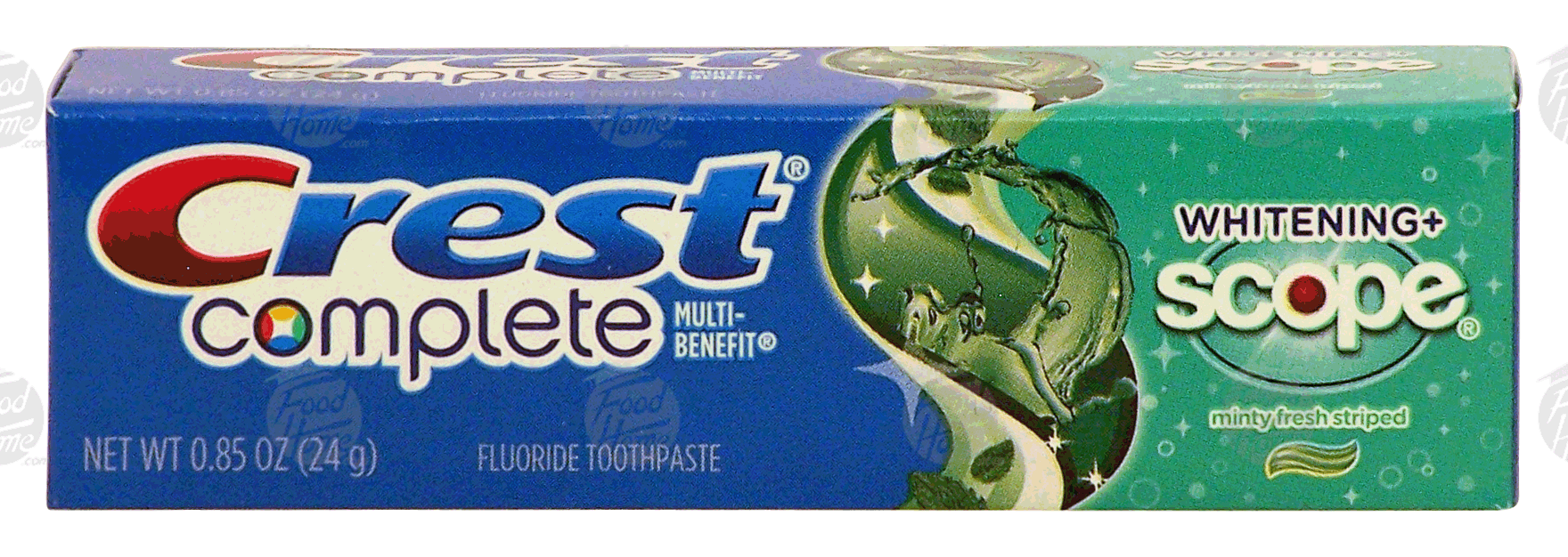 Crest complete multi-benefit flouride toothpaste, whitening + scope, minty fresh striped Full-Size Picture